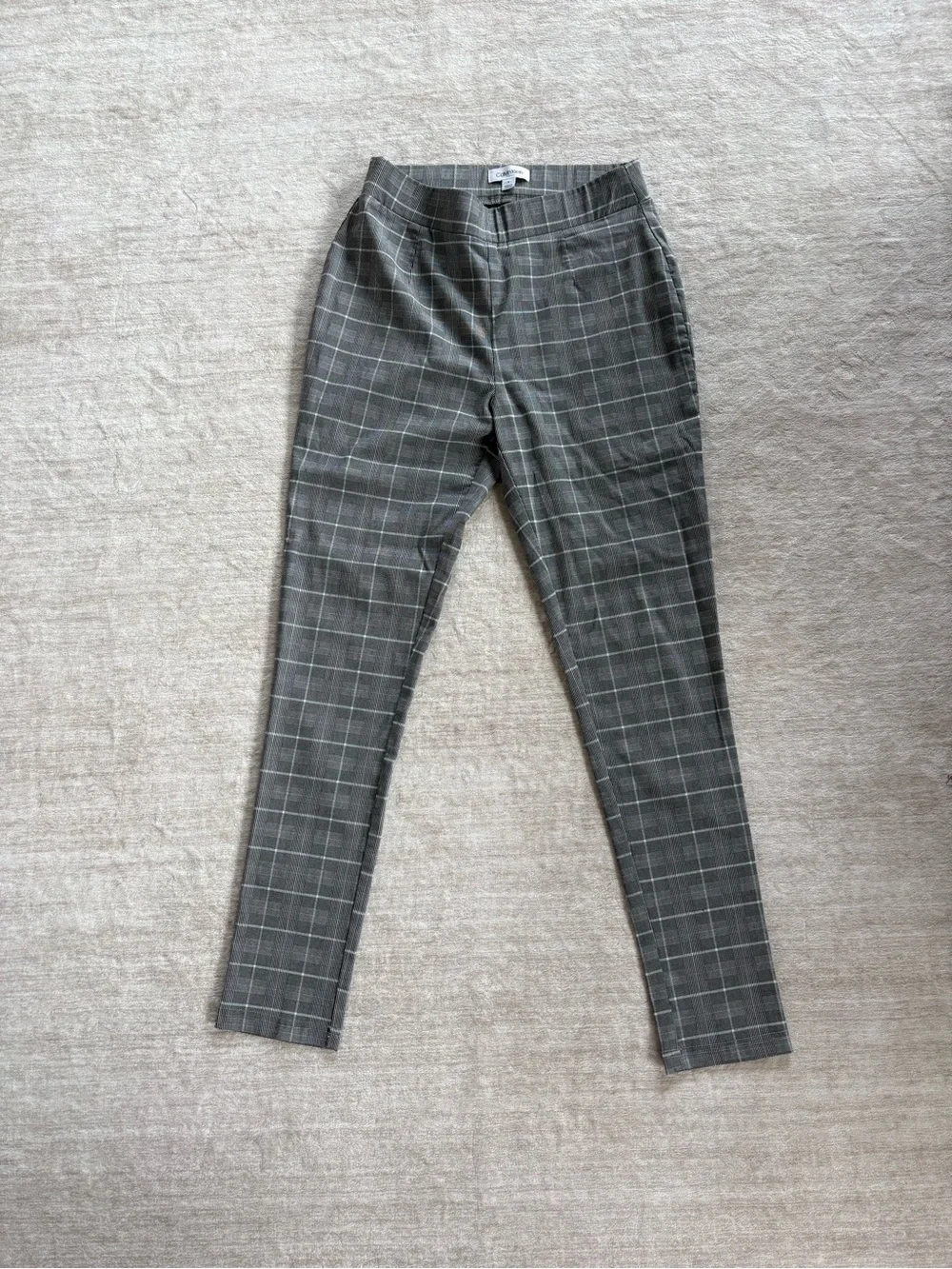 Calvin Klein Women’s Gray Plaid Skinny Dress Pants - Tailored Fit Size 6